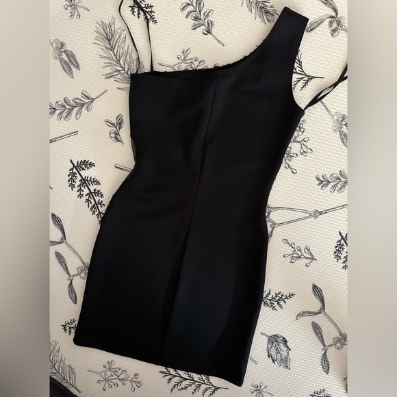 Black body on dress by Deb. Size small. One shoulder, mesh and sequins. - Picture 2 of 2